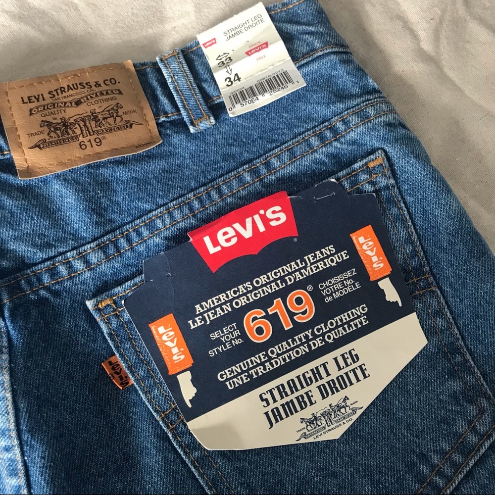 Vintage Orange Tab Levi’s 619 Straight 33x34 NWT